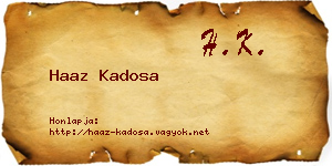 Haaz Kadosa névjegykártya